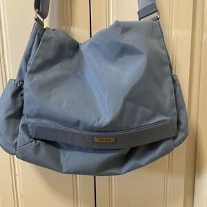Tumi Crossbody Messenger Bag Blue Sando Adjustable Comfort Travel Nylon Leather